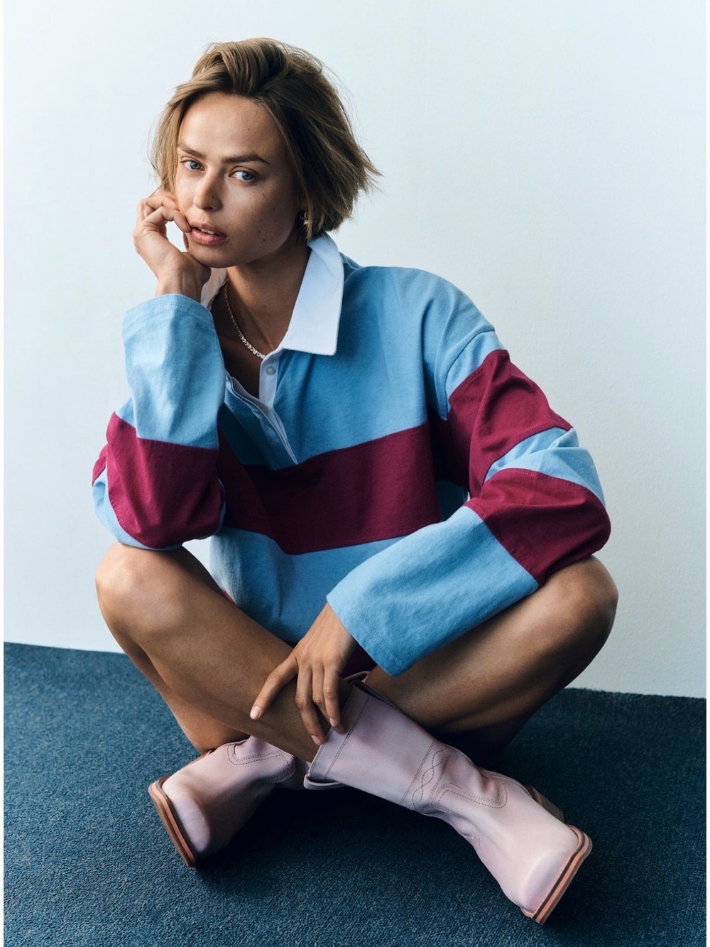 Anthropologie Striped Rugby Polo Shirt